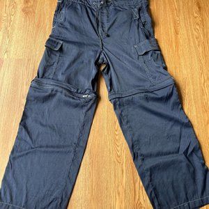 Vintage 90s Cargo Pants Grunge Worn In Goth Navy Blue Size Large